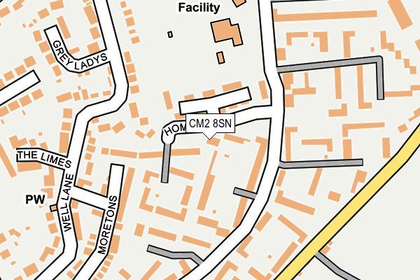 CM2 8SN map - OS OpenMap – Local (Ordnance Survey)