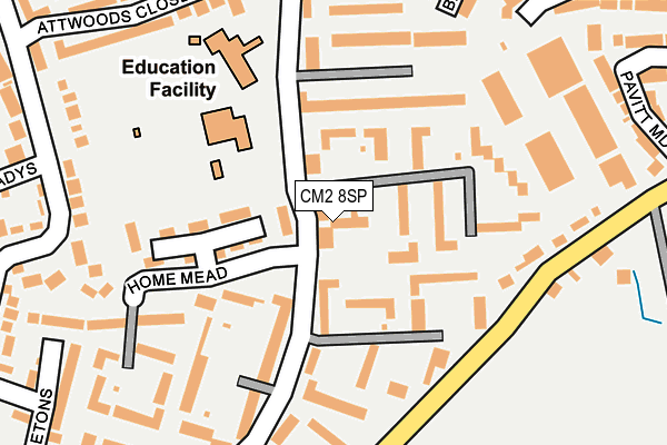 CM2 8SP map - OS OpenMap – Local (Ordnance Survey)