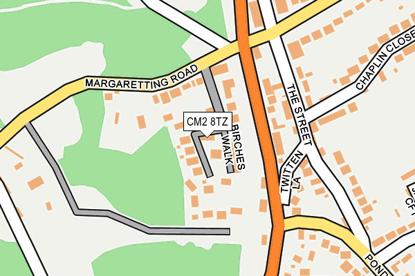 CM2 8TZ map - OS OpenMap – Local (Ordnance Survey)