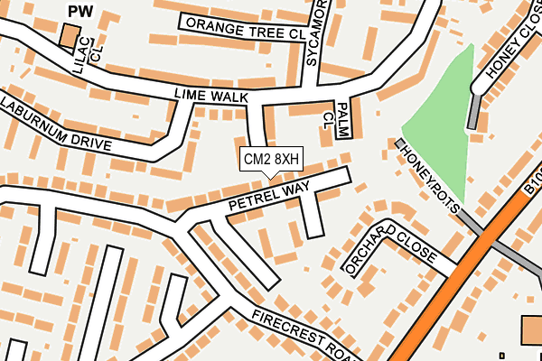 CM2 8XH map - OS OpenMap – Local (Ordnance Survey)