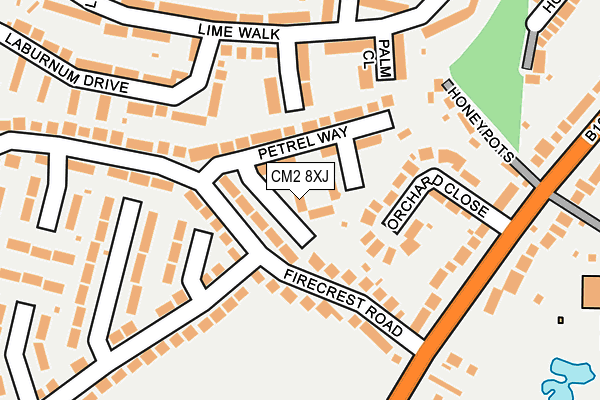 CM2 8XJ map - OS OpenMap – Local (Ordnance Survey)