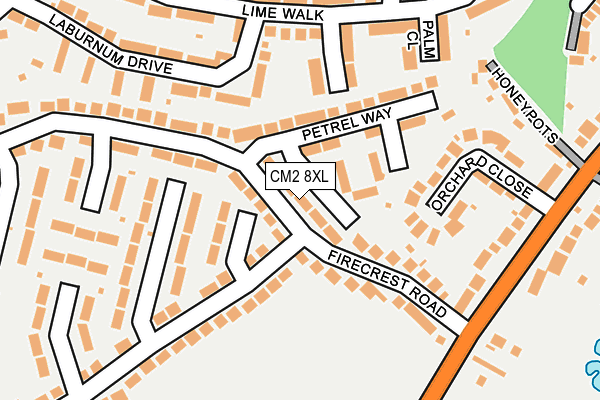 CM2 8XL map - OS OpenMap – Local (Ordnance Survey)