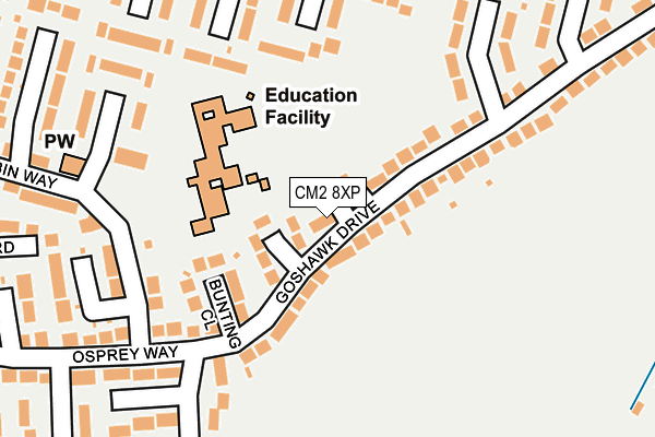 CM2 8XP map - OS OpenMap – Local (Ordnance Survey)