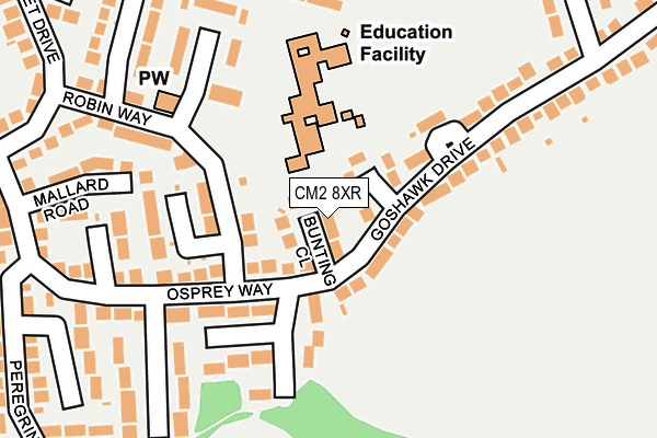 CM2 8XR map - OS OpenMap – Local (Ordnance Survey)