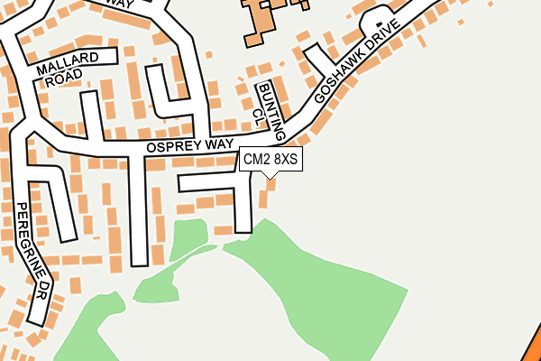 CM2 8XS map - OS OpenMap – Local (Ordnance Survey)