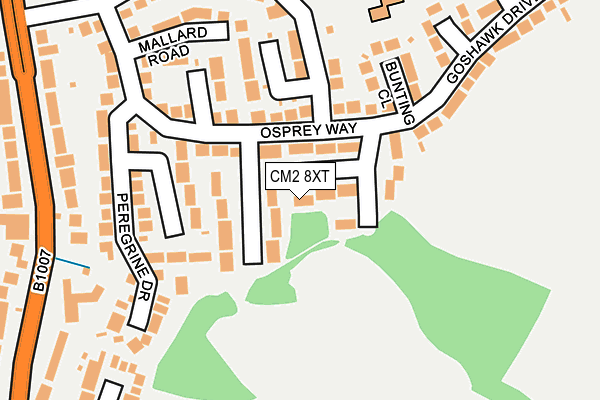 CM2 8XT map - OS OpenMap – Local (Ordnance Survey)