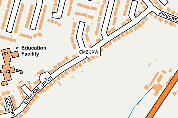 CM2 8XW map - OS OpenMap – Local (Ordnance Survey)