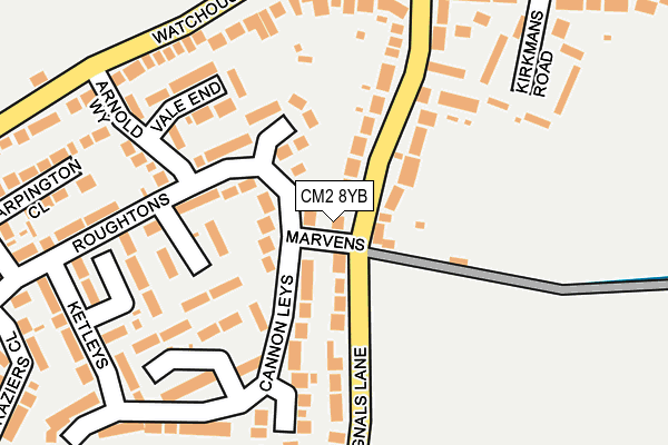 CM2 8YB map - OS OpenMap – Local (Ordnance Survey)