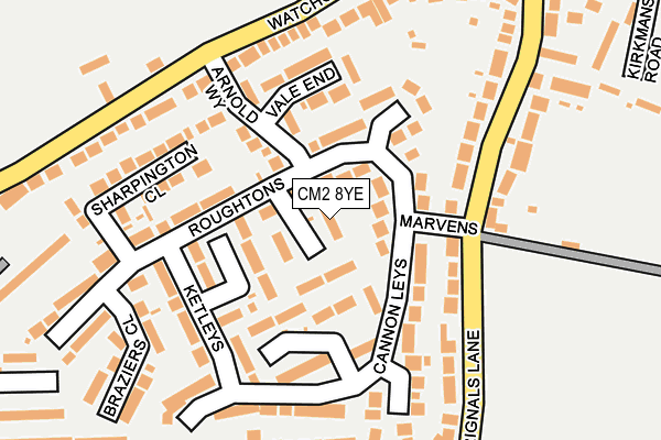 CM2 8YE map - OS OpenMap – Local (Ordnance Survey)