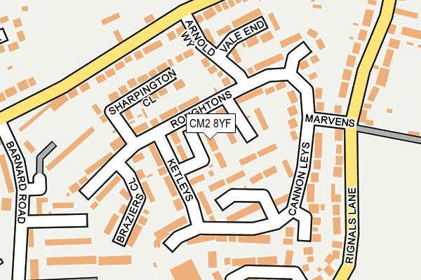 CM2 8YF map - OS OpenMap – Local (Ordnance Survey)