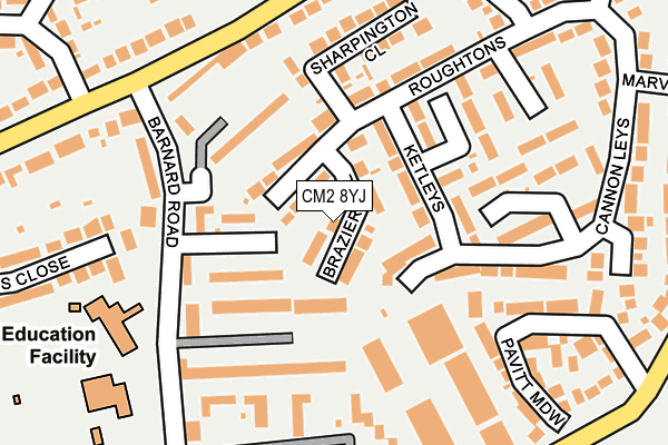CM2 8YJ map - OS OpenMap – Local (Ordnance Survey)