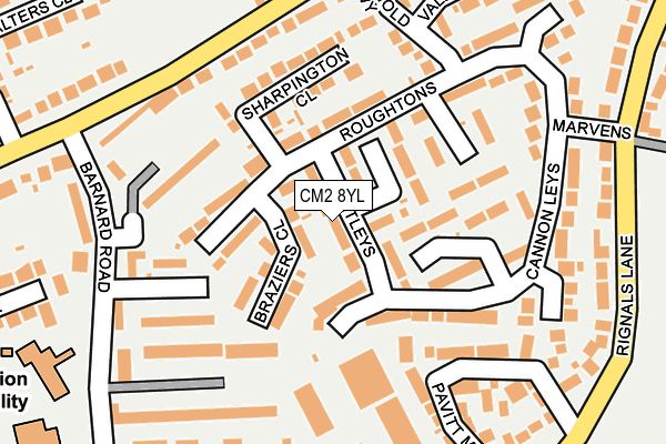 CM2 8YL map - OS OpenMap – Local (Ordnance Survey)
