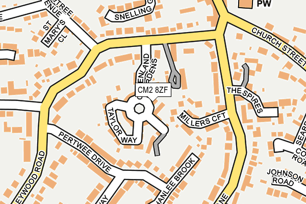 CM2 8ZF map - OS OpenMap – Local (Ordnance Survey)