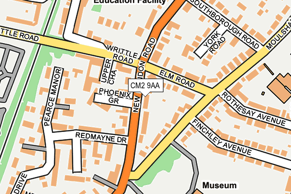 CM2 9AA map - OS OpenMap – Local (Ordnance Survey)