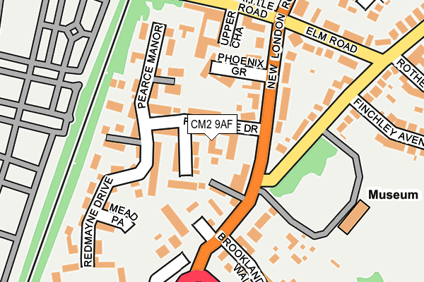 CM2 9AF map - OS OpenMap – Local (Ordnance Survey)