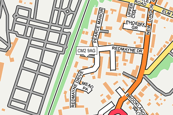 CM2 9AG map - OS OpenMap – Local (Ordnance Survey)