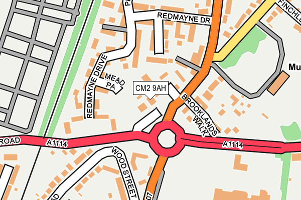 CM2 9AH map - OS OpenMap – Local (Ordnance Survey)