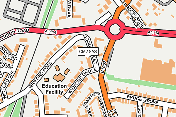 CM2 9AS map - OS OpenMap – Local (Ordnance Survey)