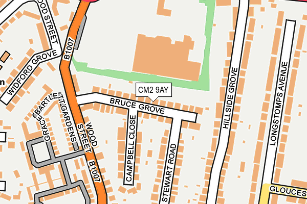 CM2 9AY map - OS OpenMap – Local (Ordnance Survey)