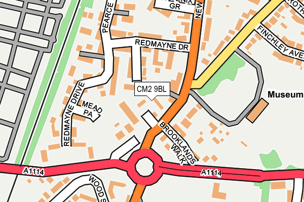 CM2 9BL map - OS OpenMap – Local (Ordnance Survey)