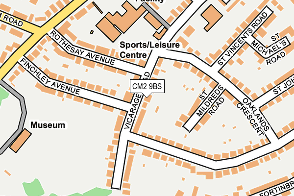 CM2 9BS map - OS OpenMap – Local (Ordnance Survey)