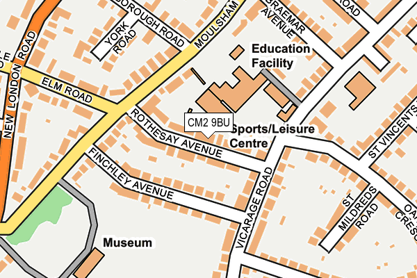 CM2 9BU map - OS OpenMap – Local (Ordnance Survey)