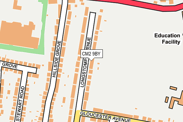 CM2 9BY map - OS OpenMap – Local (Ordnance Survey)