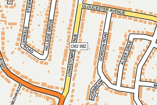 CM2 9BZ map - OS OpenMap – Local (Ordnance Survey)