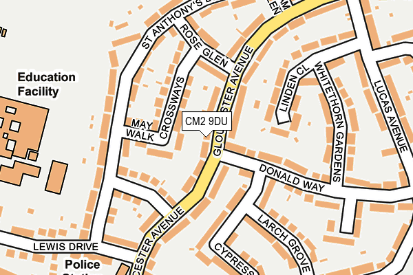 CM2 9DU map - OS OpenMap – Local (Ordnance Survey)