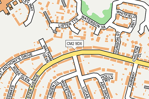 CM2 9DX map - OS OpenMap – Local (Ordnance Survey)
