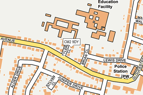 CM2 9DY map - OS OpenMap – Local (Ordnance Survey)