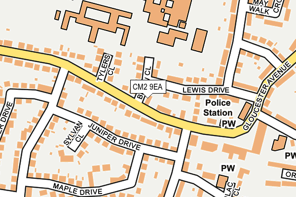 CM2 9EA map - OS OpenMap – Local (Ordnance Survey)