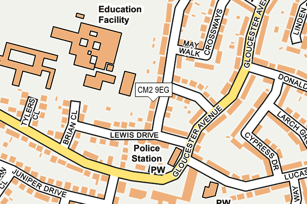 CM2 9EG map - OS OpenMap – Local (Ordnance Survey)