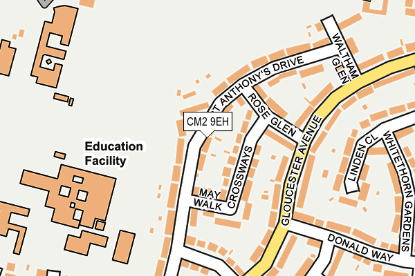 CM2 9EH map - OS OpenMap – Local (Ordnance Survey)