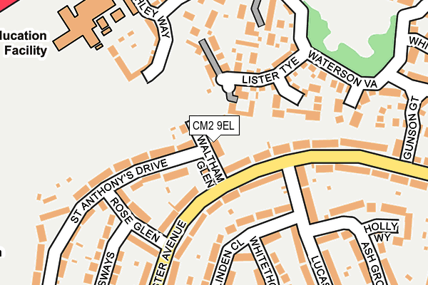 CM2 9EL map - OS OpenMap – Local (Ordnance Survey)