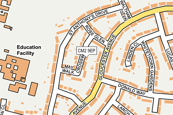 CM2 9EP map - OS OpenMap – Local (Ordnance Survey)