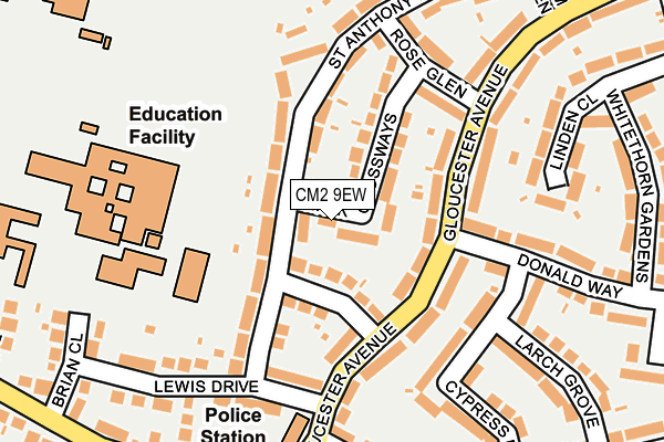 CM2 9EW map - OS OpenMap – Local (Ordnance Survey)