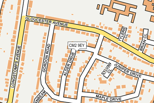 CM2 9EY map - OS OpenMap – Local (Ordnance Survey)