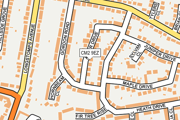 CM2 9EZ map - OS OpenMap – Local (Ordnance Survey)