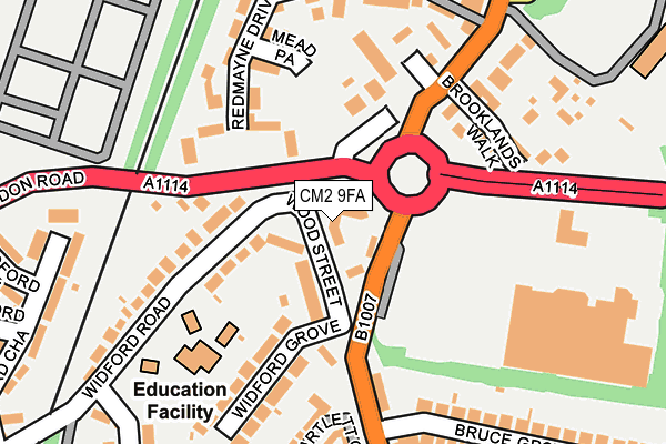 CM2 9FA map - OS OpenMap – Local (Ordnance Survey)