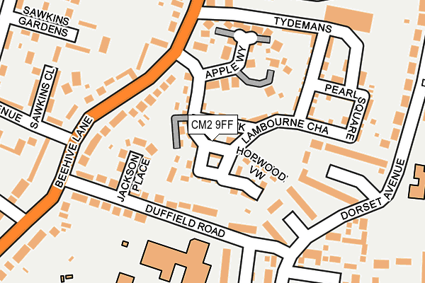 CM2 9FF map - OS OpenMap – Local (Ordnance Survey)