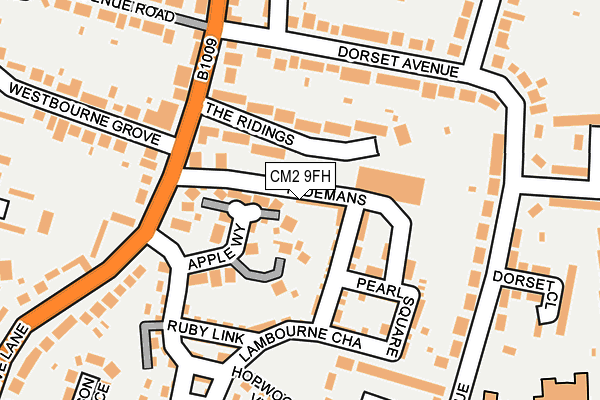 CM2 9FH map - OS OpenMap – Local (Ordnance Survey)