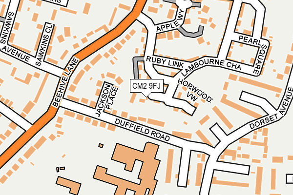 CM2 9FJ map - OS OpenMap – Local (Ordnance Survey)