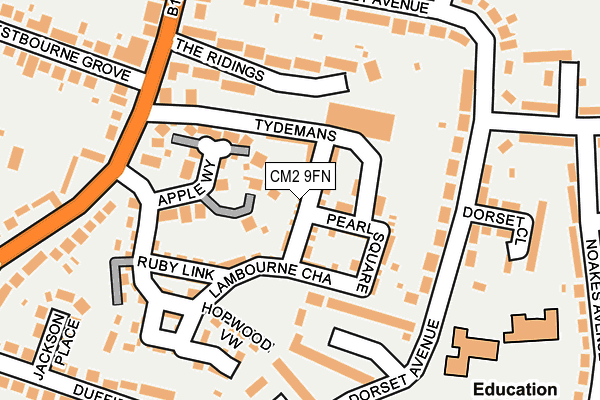 CM2 9FN map - OS OpenMap – Local (Ordnance Survey)