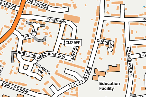 CM2 9FP map - OS OpenMap – Local (Ordnance Survey)