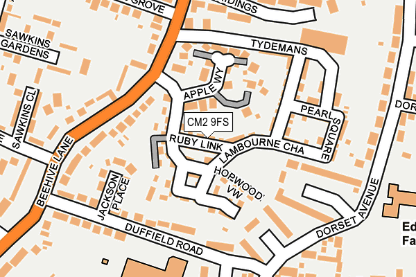 CM2 9FS map - OS OpenMap – Local (Ordnance Survey)