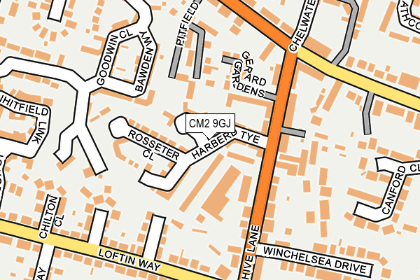 CM2 9GJ map - OS OpenMap – Local (Ordnance Survey)