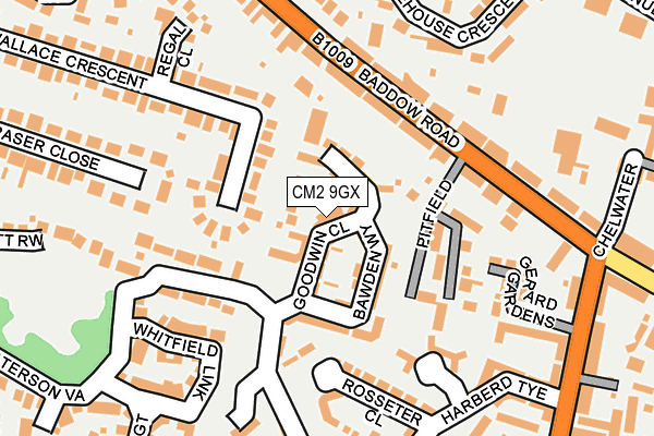 CM2 9GX map - OS OpenMap – Local (Ordnance Survey)