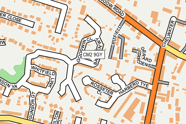 CM2 9GY map - OS OpenMap – Local (Ordnance Survey)