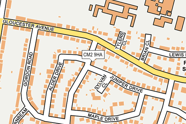 CM2 9HA map - OS OpenMap – Local (Ordnance Survey)